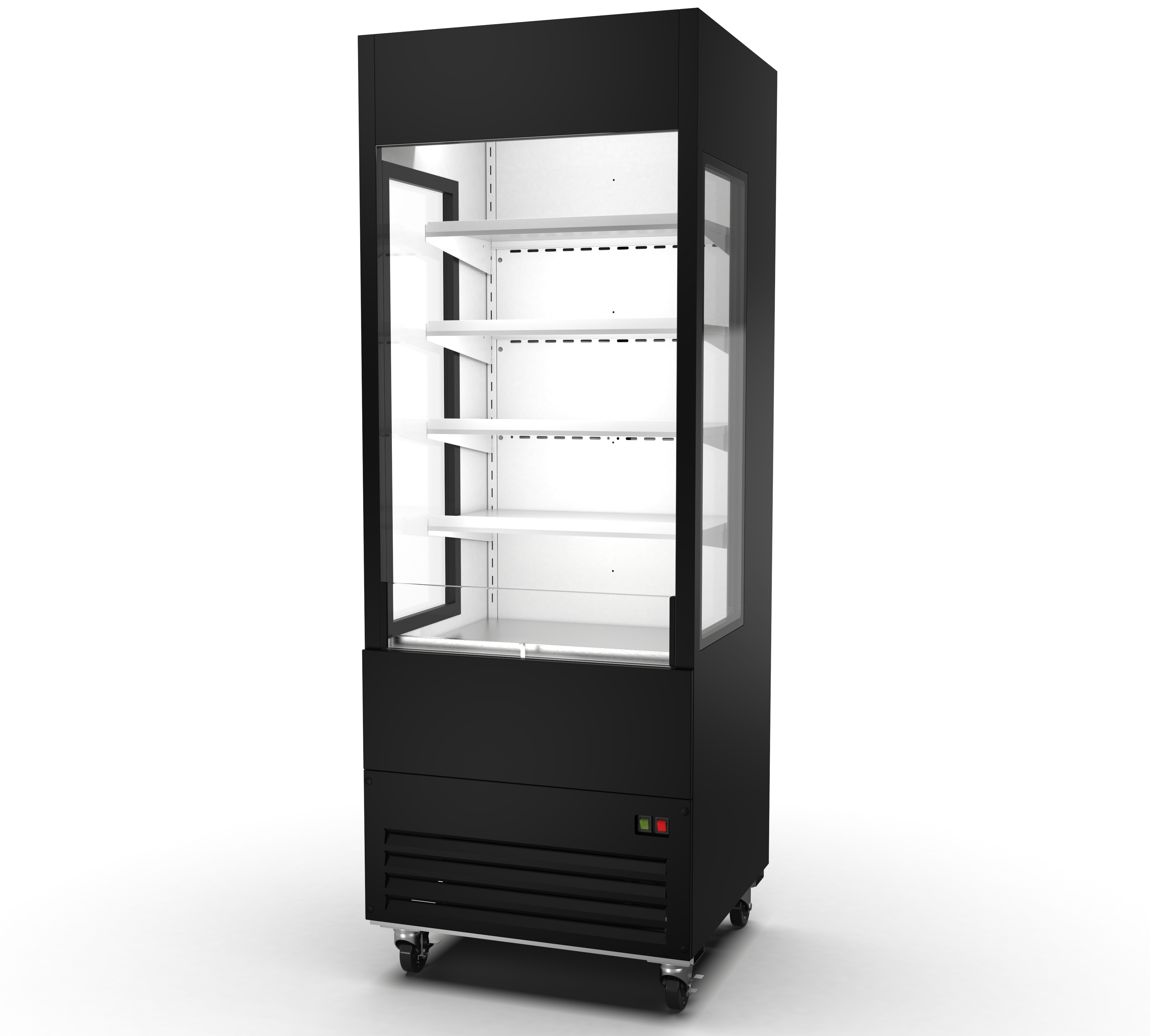 OAM-30G-HC Open Case Refrigerator with Glass Sides - 30" Width