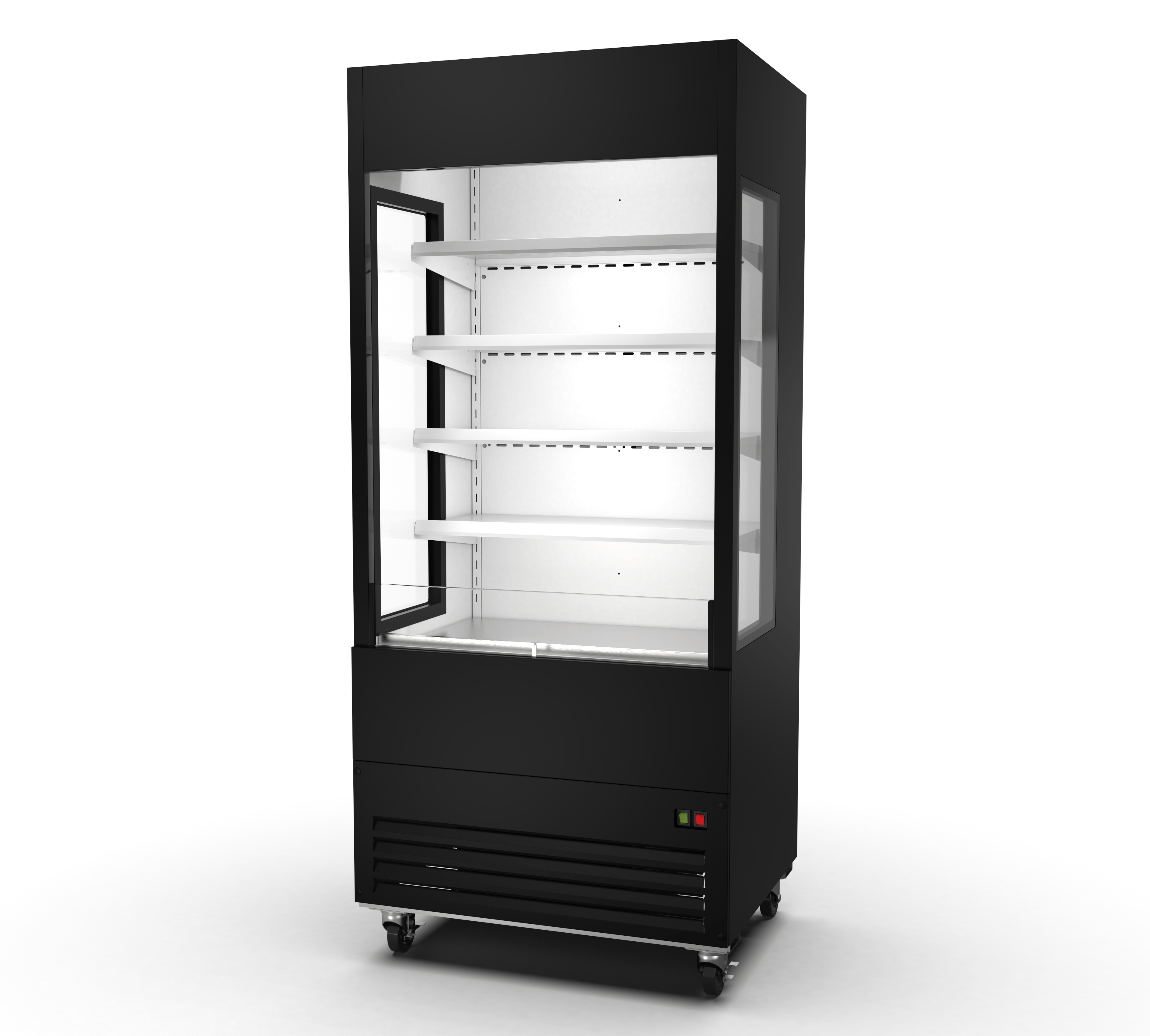 OAM-36G-HC Open Case Refrigerator with Glass Sides - 36" Width