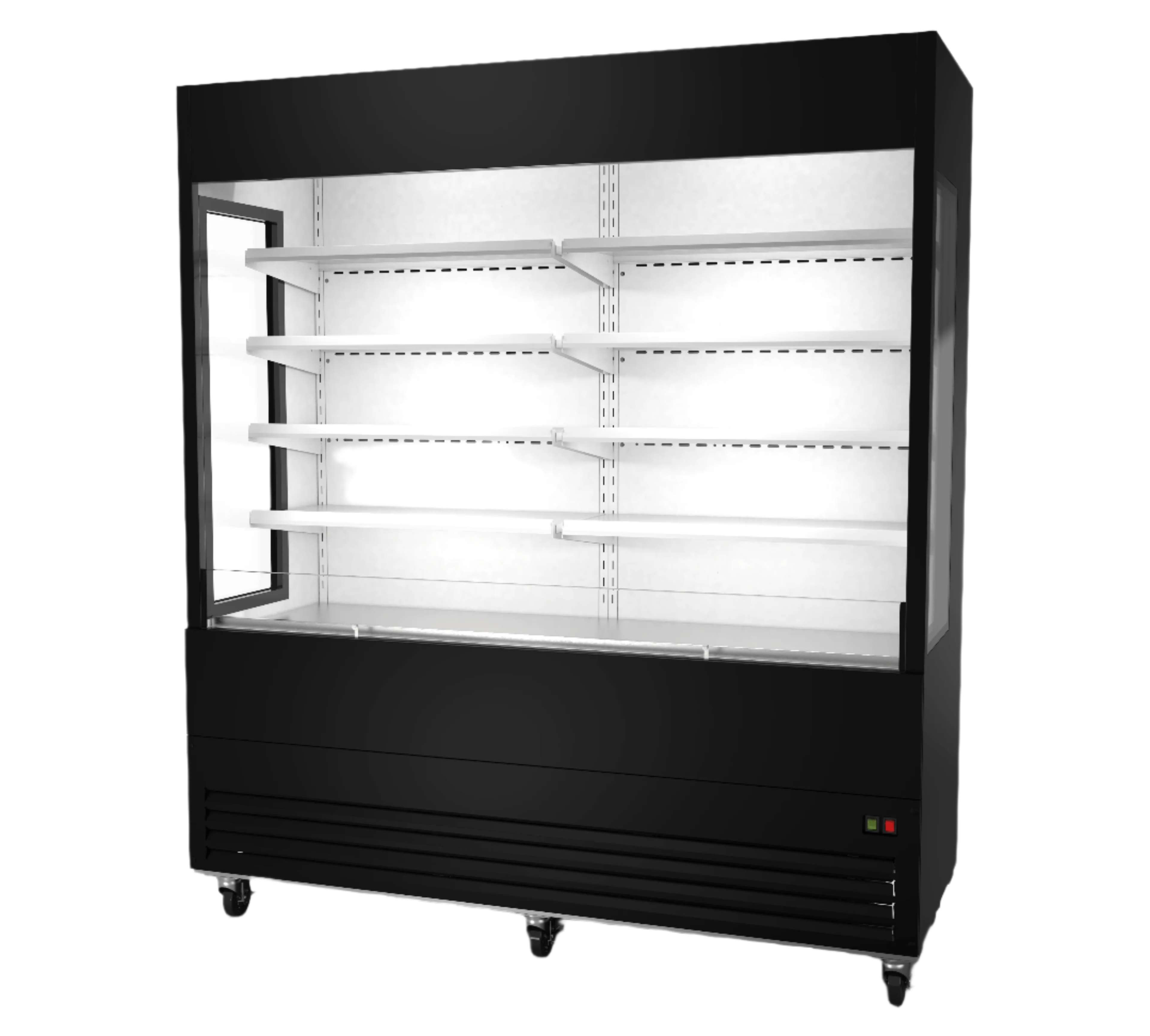 OAM-72G-HC Open Case Refrigerator with Glass Sides - 72" Width