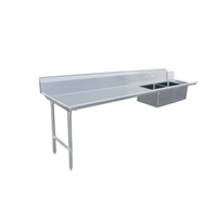 Omcan 48493 120-Inch Left-to-Right Soiled Dishtable with Double Pre-Rinse Sinks