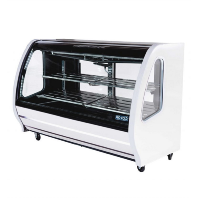 Imbera Pro-Kold DDC80W 74-Inch Curved Glass Deli Display Case - White