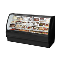 True TGM-R-77-SC/SC-S-W 77-Inch Curved Glass Refrigerated Bakery Merchandiser - Stainless Steel