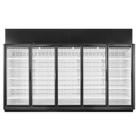 True TRM5M 5-Door Glass Merchandiser Refrigerator - Black/White, 157-5/8 Inch