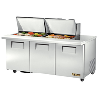 True TSSU-72-24M-B-ST-HC 72-Inch 3-Door Mega Top Prep Table
