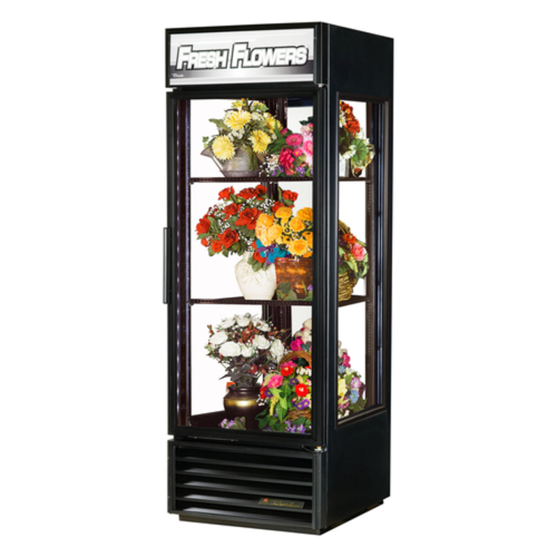 True G4SM-23FC-HC~TSL01 27.5-Inch Four-Sided Glass Floral Display Refrigerator