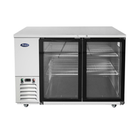 Atosa MBB59GGR 57.8-Inch Two-Glass-Door Commercial Back Bar Refrigerator