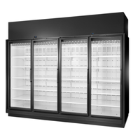 True 126.5-Inch 4-Door Glass Refrigerated Display Merchandiser TRM4M-YY-BLK-WHT-1BLKRRRR-4