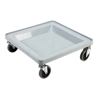 Omcan 44356 Commercial Handleless Polypropylene Dish Rack Dolly, Gray