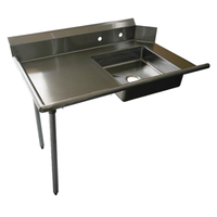 EFI SIST36L 36-Inch Left-to-Right Stainless Steel Soiled Dishtable with Pre-Rinse Sink