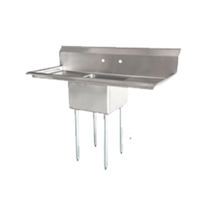 Omcan 25265 Commercial Single-Compartment Pot Sink with Dual Drainboards