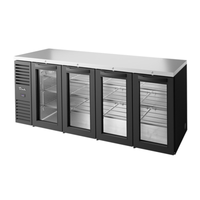True TBR92-RISZ1-L-B-GGGG-1 92-Inch 4-Door Glass Refrigerated Back Bar Cooler