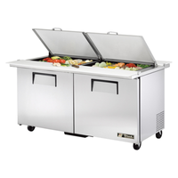 True 60" Dual-Sided Mega Top Sandwich/Salad Prep Table (TSSU-60-24M-B-DS-ST-HC)