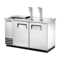 True TDD-2CT-S-HC Two-Keg Stainless Steel Club Top Draft Beer Cooler
