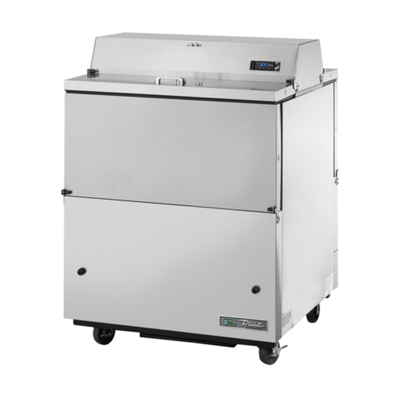 True 34" Mobile Dual-Sided Stainless Steel Milk Cooler TMC-34-S-DS-SS-HC