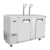 Atosa MKC58GR Two-Door Stainless Steel Draft Beer Cooler with Dual Faucets