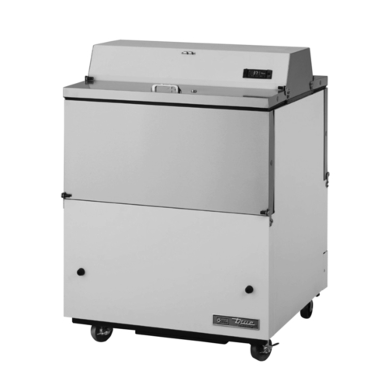 True 34-Inch Mobile 8-Crate Dual-Sided Milk Cooler TMC-34-DS-SS-HC