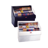 Howard-McCray SC-OS30E-4C-B 51-Inch Black Open Refrigerated Merchandiser with Curved Ends