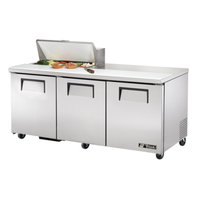 True Refrigeration TSSU-72-08-HC 72-Inch 3-Door Sandwich and Salad Prep Table