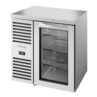 True Refrigeration TBR32-RISZ1-L-S-G-1 32" Stainless Steel Glass Door Back Bar Refrigerator