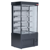 New Air NOM-40-S 39.5" Black Stainless Steel Open Display Merchandiser - 18 Cu. Ft.