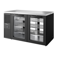 True TBR60-PTSZ1-L-B-GG-GG-1 60-Inch Pass-Thru Glass Door Back Bar Refrigerator
