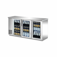 Réfrigérateur de bar arrière commercial EFI CBBSGD3-72CC, 3 portes vitrées, 72 pouces