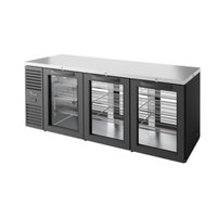 True Refrigeration TBR84-PTSZ1-L-B-GGG-GGG-1 84-Inch Black Pass-Thru Refrigerated Back Bar Cabinet