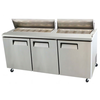 Réfrigérateur de préparation de salades à trois portes mega top Versa-Chill EFI CMDR3-72VC, 72 po