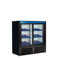 QBD CD4148SL-HC 48-Inch Black Glass Sliding Door Display Refrigerator
