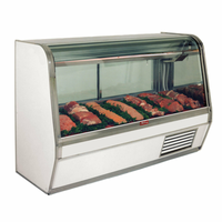 Howard-McCray SC-CMS32E-6C-LED 74-Inch Curved Glass Red Meat Service Case