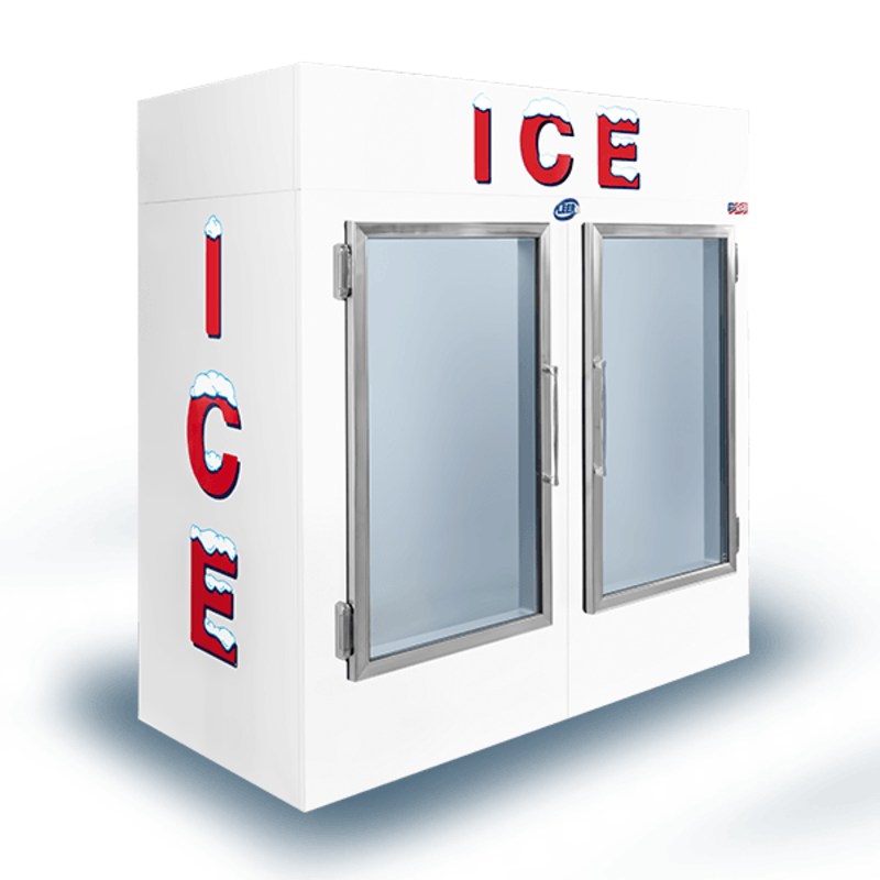 Leer L075UAGP 75 Cu. Ft. Two-Door Indoor Ice Merchandiser with Auto Defrost