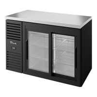True TBR48-RISZ1-L-B-11-1 48" Black Sliding Glass Door Refrigerated Back Bar Cabinet