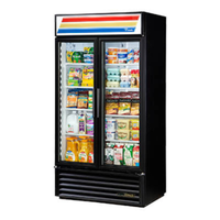 True GDM-35-HC~TSL01 39.5" Two-Door Glass Merchandiser Refrigerator - Black