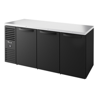 True Refrigeration TBR72-RISZ1-L-B-SSS-1 72-Inch Commercial Back Bar Cooler with 3 Solid Doors