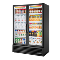 True FLM-54~TSL01 54-Inch Double Glass Door Merchandising Refrigerator - Black