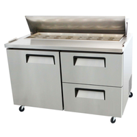 Poste de préparation de sandwichs et salades EFI Versa-Chill CSDW2-60VC de 60 pouces à 1 porte et 2 tiroirs