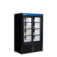 QBD CD3360CPT-HC 39-Inch Black Pass-Thru Glass Door Merchandiser Refrigerator