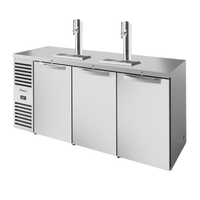True TDR84-RISZ1-L-S-SSS-1 84-Inch Three-Door Stainless Steel Commercial Draft Beer Dispenser