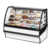 True TDM-R-59-GE/GE-W-W 59-Inch White Curved Glass Refrigerated Bakery Merchandiser