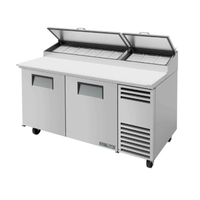 True TPP-AT-67-HC 67-Inch Solid Door Refrigerated Pizza Prep Station