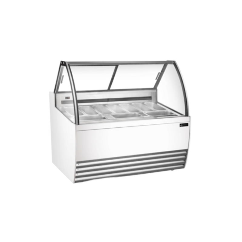 EFI FIGCW-5652 White 55.4" Curved Front Gelato Display Case