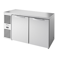 True Refrigeration TBR60-RISZ1-L-S-SS-1 60" Outdoor-Rated Back Bar Cooler, 2 Solid Doors