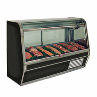 Howard-McCray SC-CMS32E-6C-BE-LED Vitrine à viande rouge autonome 74 pouces - Noir/Verre incurvé