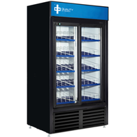 QBD CD40-HC 48-Inch Black Double Sliding Glass Door Display Refrigerator