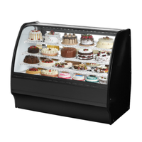 True TGM-R-59-SC/SC-W-W White Curved Glass Refrigerated Bakery Merchandiser, 59.25"