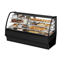 True Refrigeration TDM-DZ-77-GE/GE-B-W 77.25-Inch Dual-Zone Curved Glass Merchandiser - Black