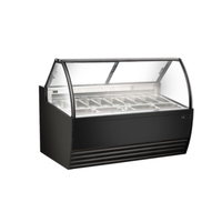 EFI FIGCB-7052 69.4-Inch Curved Glass Commercial Gelato Display in Black