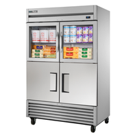 True T-49-2-G-2-HC~FGD01 54" 4-Half-Door Combo Reach-In Refrigerator