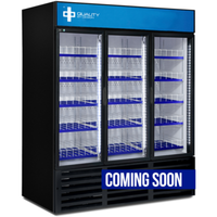 QBD CD72-HC 78-Inch Black 3-Door Glass Display Refrigerator