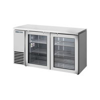 True TBB24-60-2G-Z1-SFT-S-1 60-1/8" Two-Section Glass Door Back Bar Refrigerator